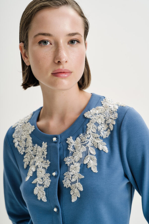 Embroidery strass cardigan