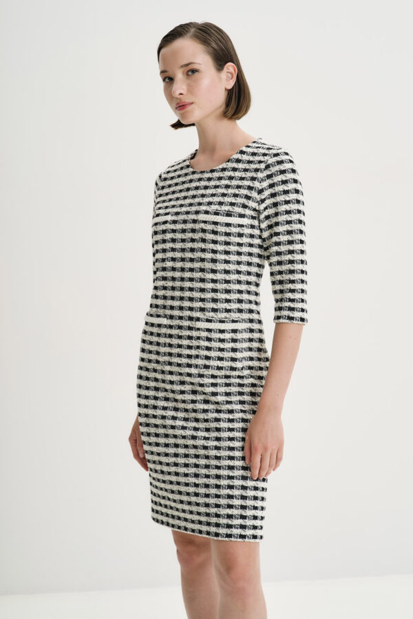 Tweed dress with pearls