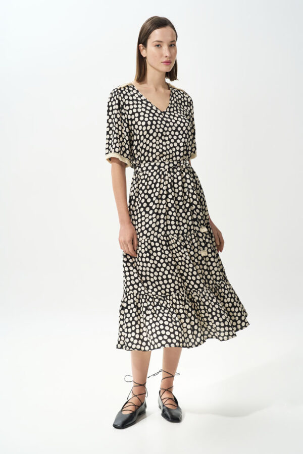 Dot dress in viscose
