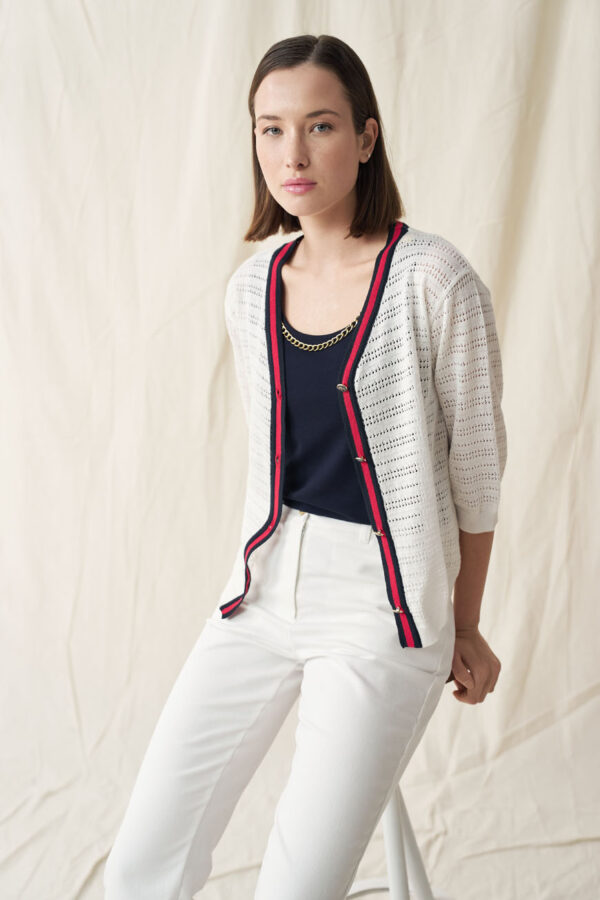 Contrast Ve knit cardigan