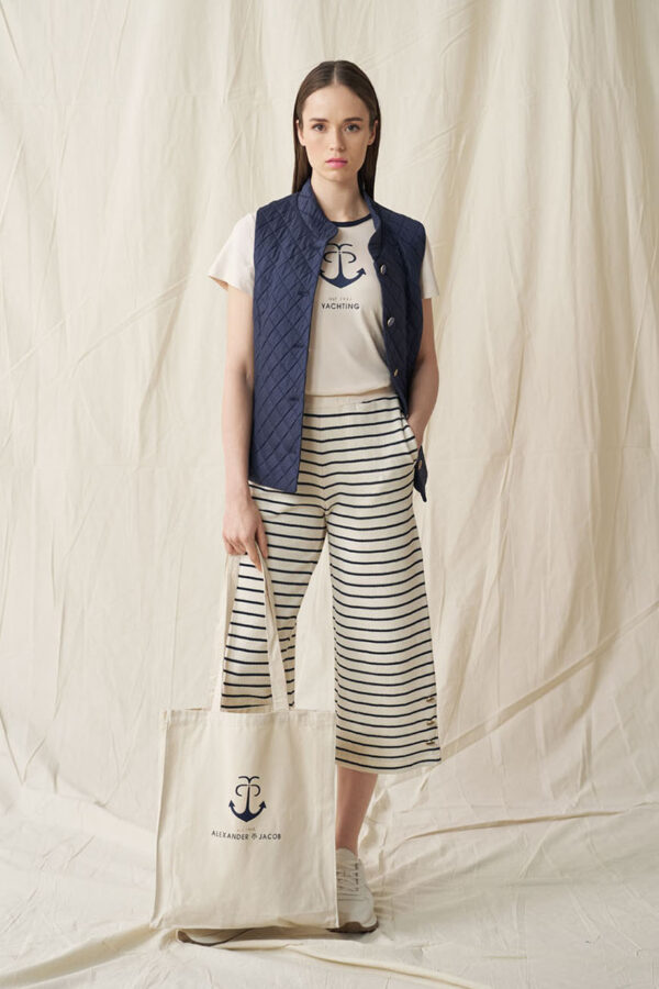 Striped ulottes with side buttons