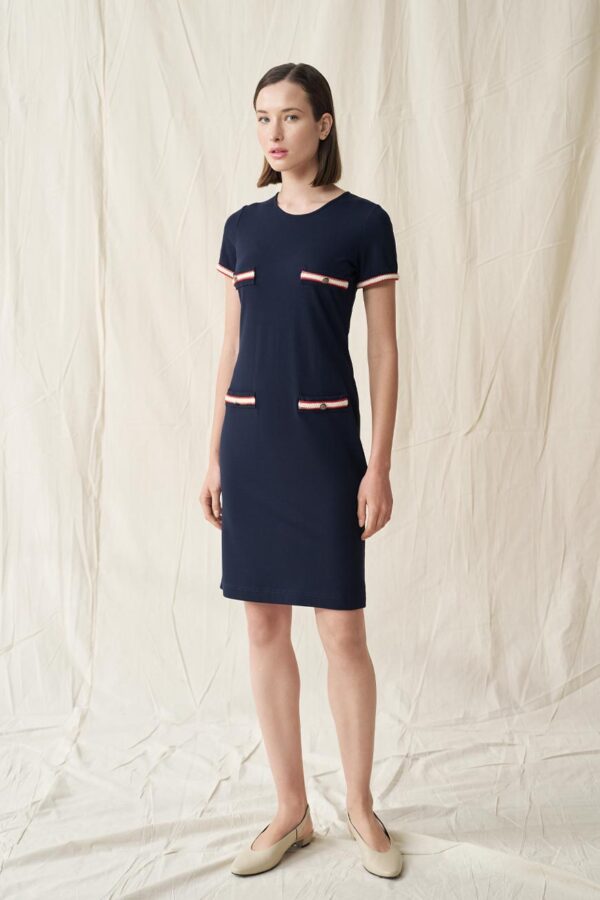 Plain dress with braid details