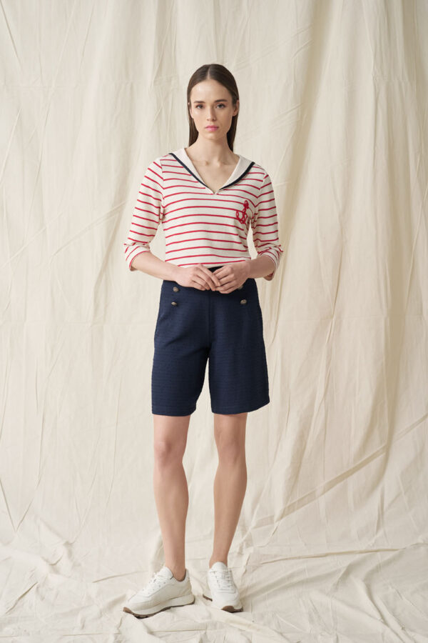 Blouse with nautical yoke