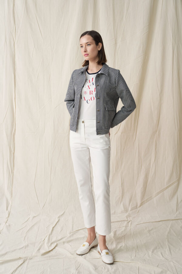 Striped jacket with pockets