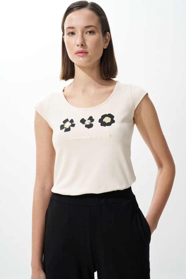 Top with daisy logo print