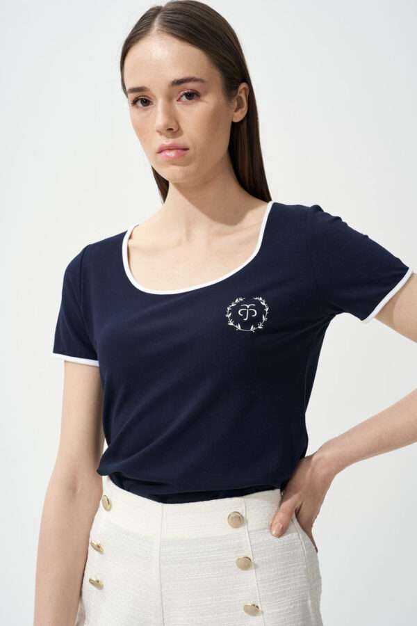 Top with wreath logo