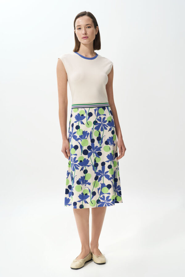 Dress floral with contrast