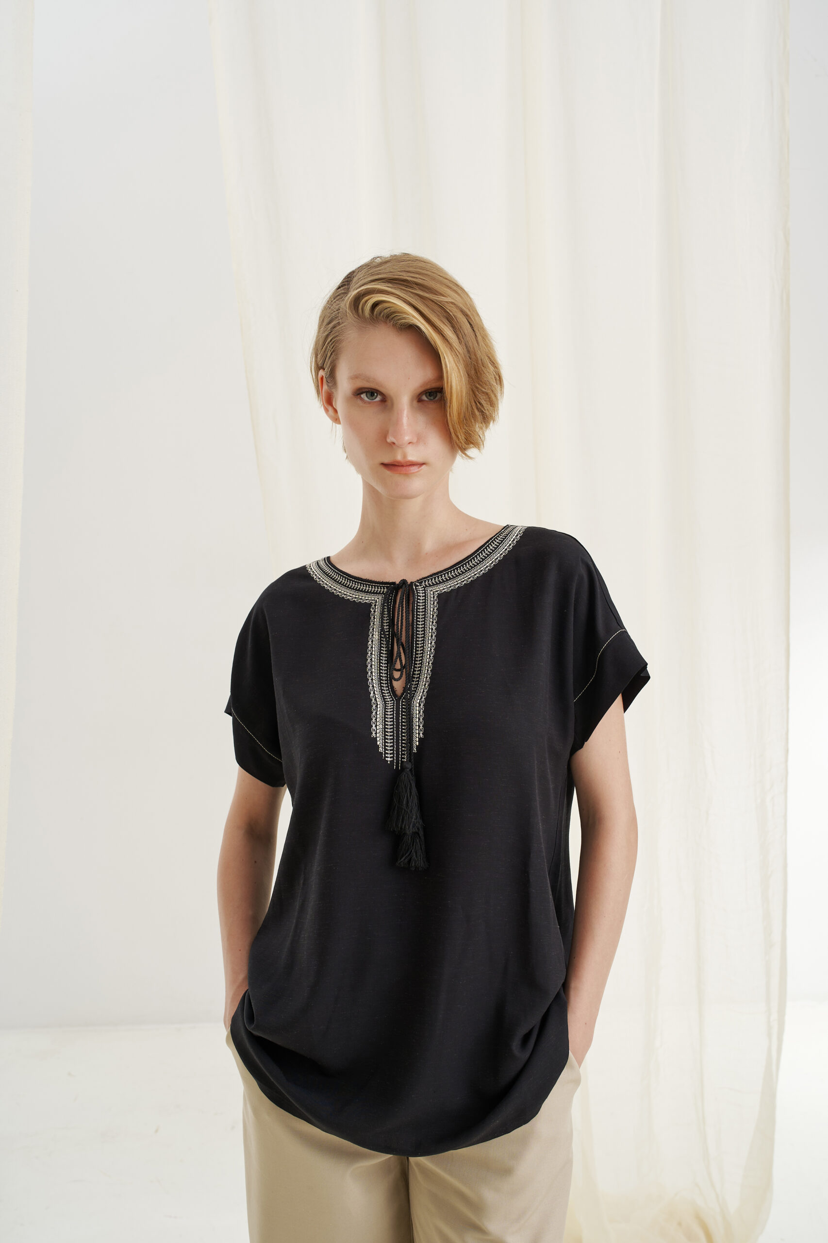 12521 Τουνίκ κεντήματα με μείγμα λινού (2)