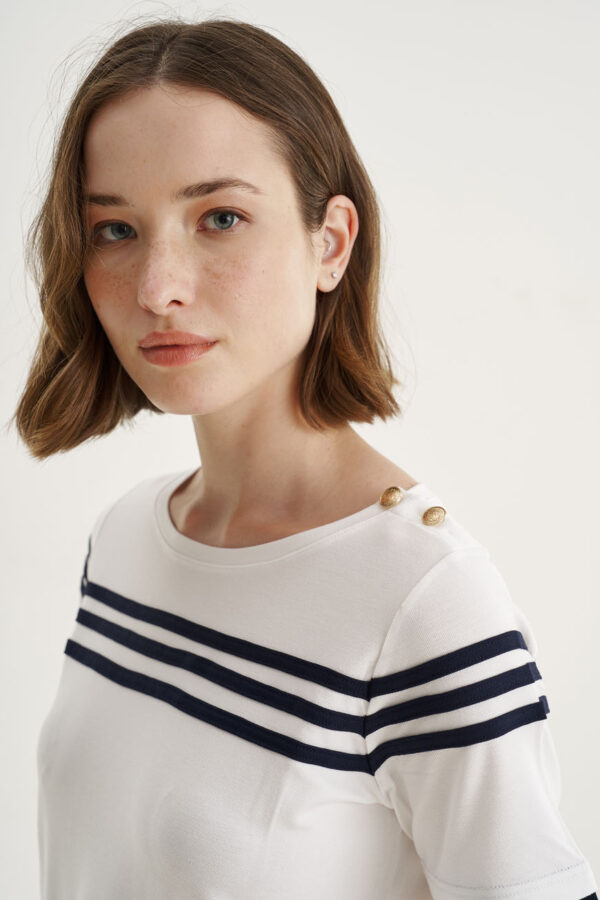 Blouse with stripes