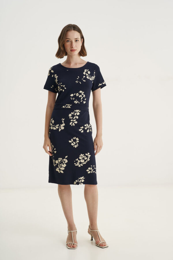 Dress straight line flower print