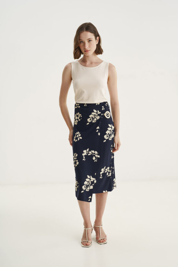 Wrap skirt flower print