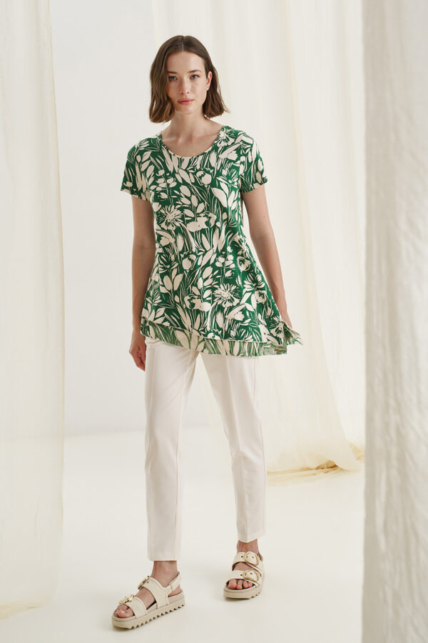 Blouse A line with muslin green