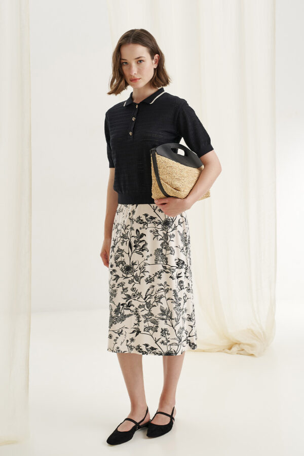 Skirt A line birds print