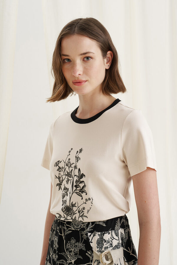 T-shirt birds piece print