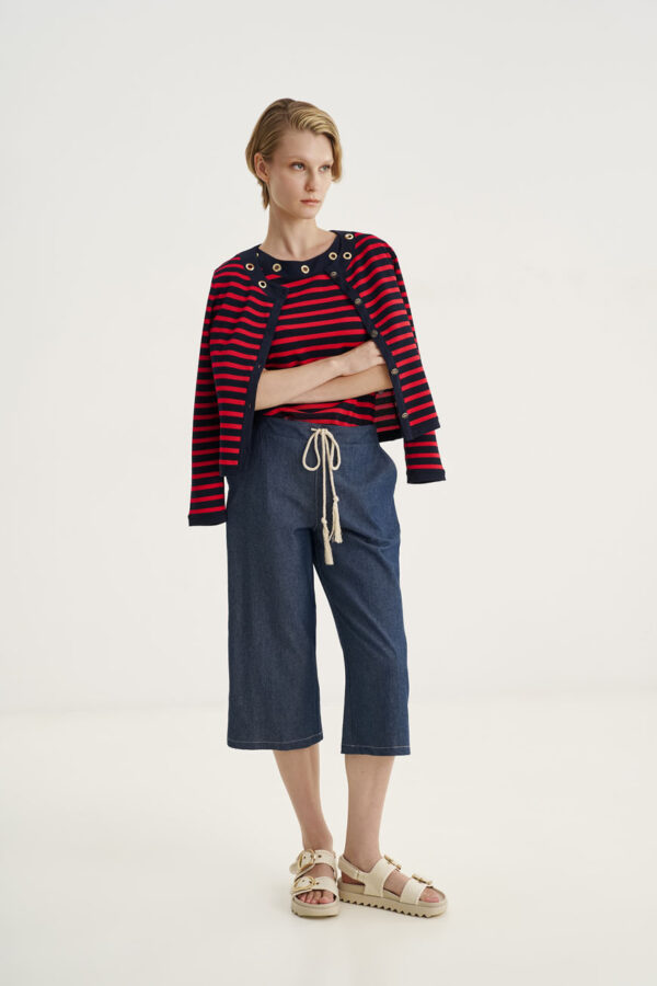 Denim trousers cropped