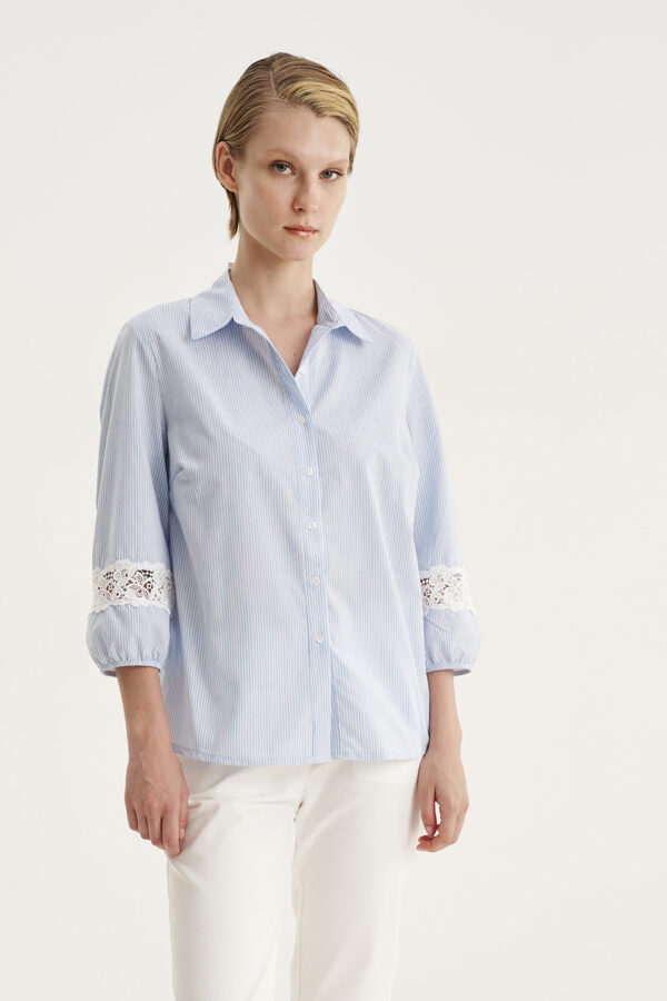 Stripe shirt + lace