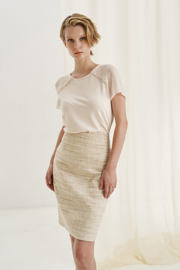 Skirt tweed beige